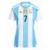 Maillot de foot Argentine Rodrigo De Paul #7 Domicile vêtements Femmes Copa America 2024 Manches Courtes